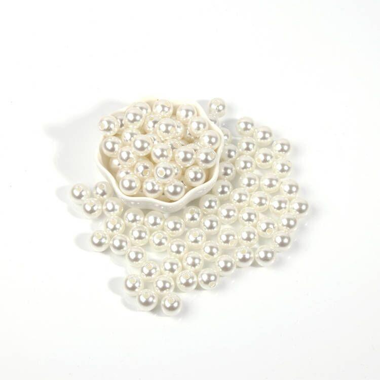 Top Quality Polished Ivory White ABS Non Drilled Loose Pearl Beads