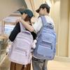 Summer New Solid Color Large Capacity Letter Backpack Street Trend Student Fresh Outdoor Double Shoulder Backpack
