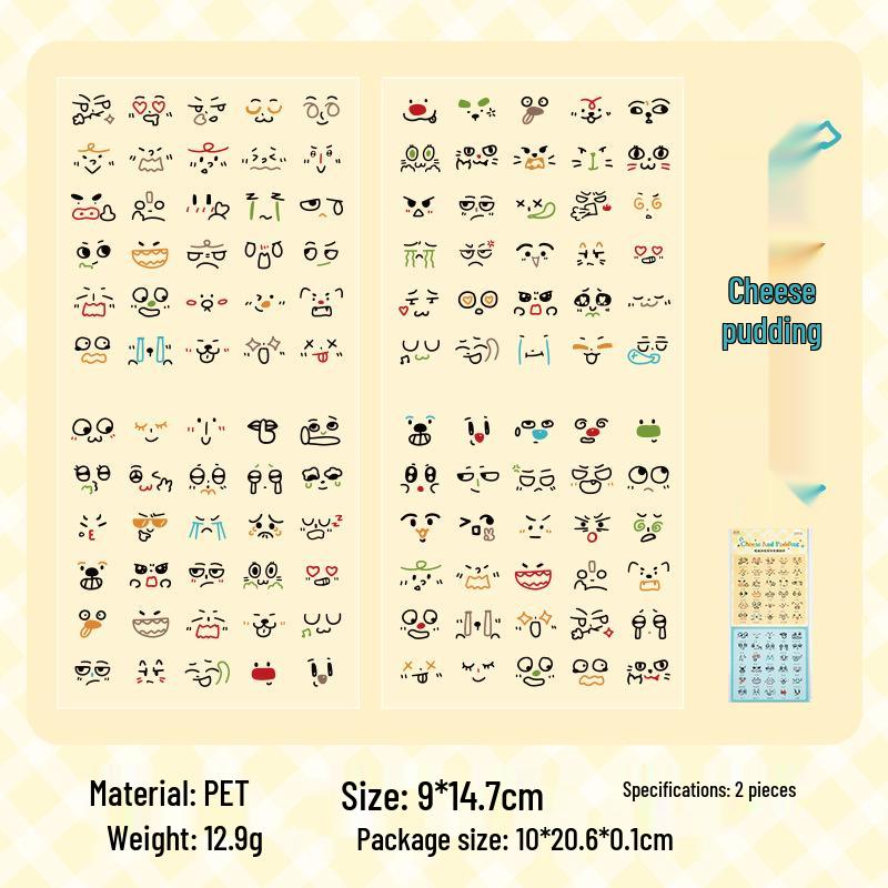 Yuxian Cute Pet Emoji Stickers: Adorable Patterns for Journals, Decor, and Nail Art