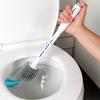 Silicone toilet brush with stand and liquid dispenser, white, 40 cm