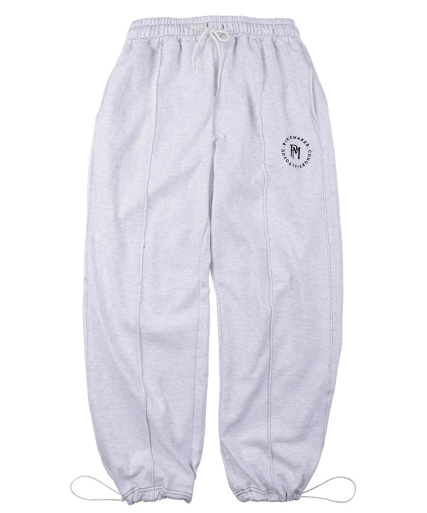 PEACE MAKER Stitch Circle Logo Sweat Pants (White Melange)
