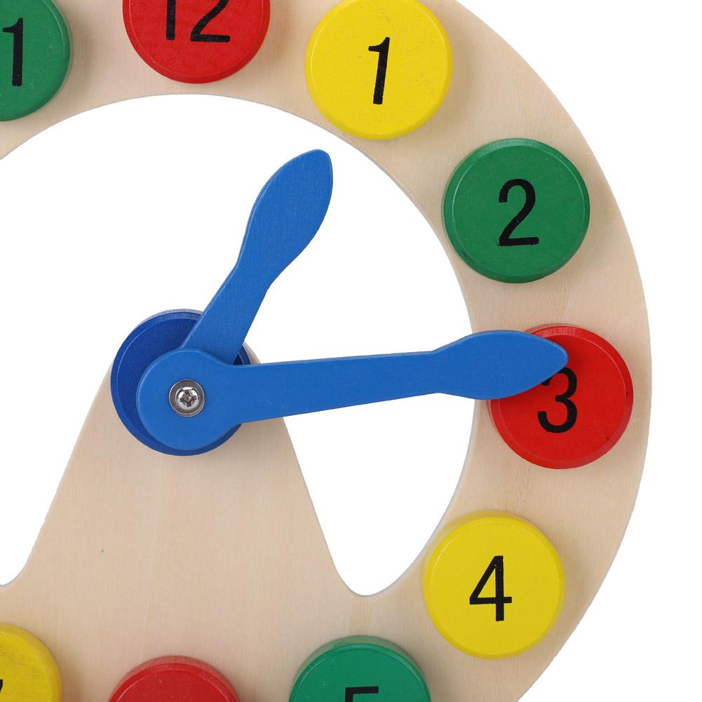 Baby Children Wooden Clock Toy Kids Number Time Early Learning Gift for Little Boys Girls