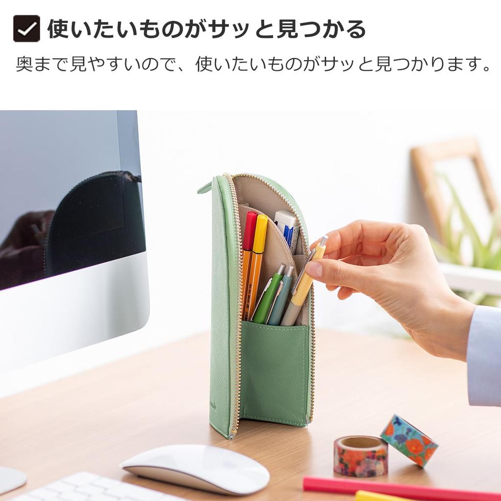 (Chorałowe) Corale Etui na długopisy stojące, Stojące etui na długopisy, Skóra, Damskie etui na ołówki, Stojak na długopisy, Dorośli, Stylowe (Różowa Lawenda)