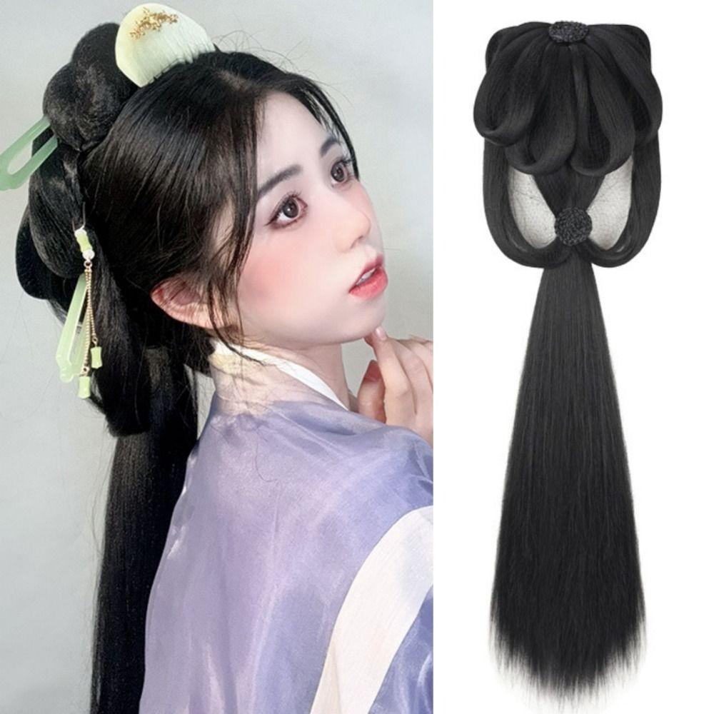 Long Straight Chinese Ancient Wig Traditional Hanfu Wig Headband Warring States Robe