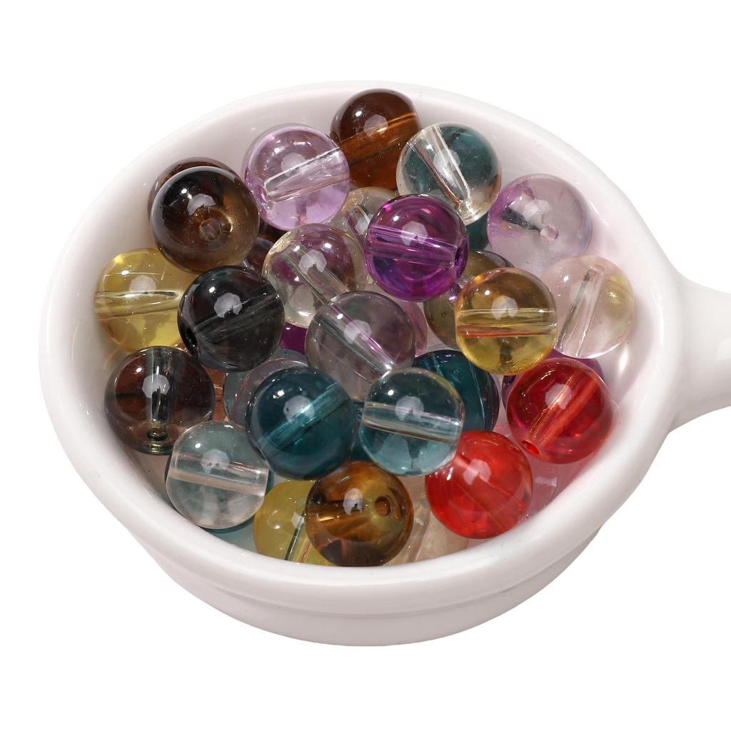 20-50Pcs High Transparency Glass Beads Loose Spacer Beads for Jewelry Making DIY Bracelet Necklace