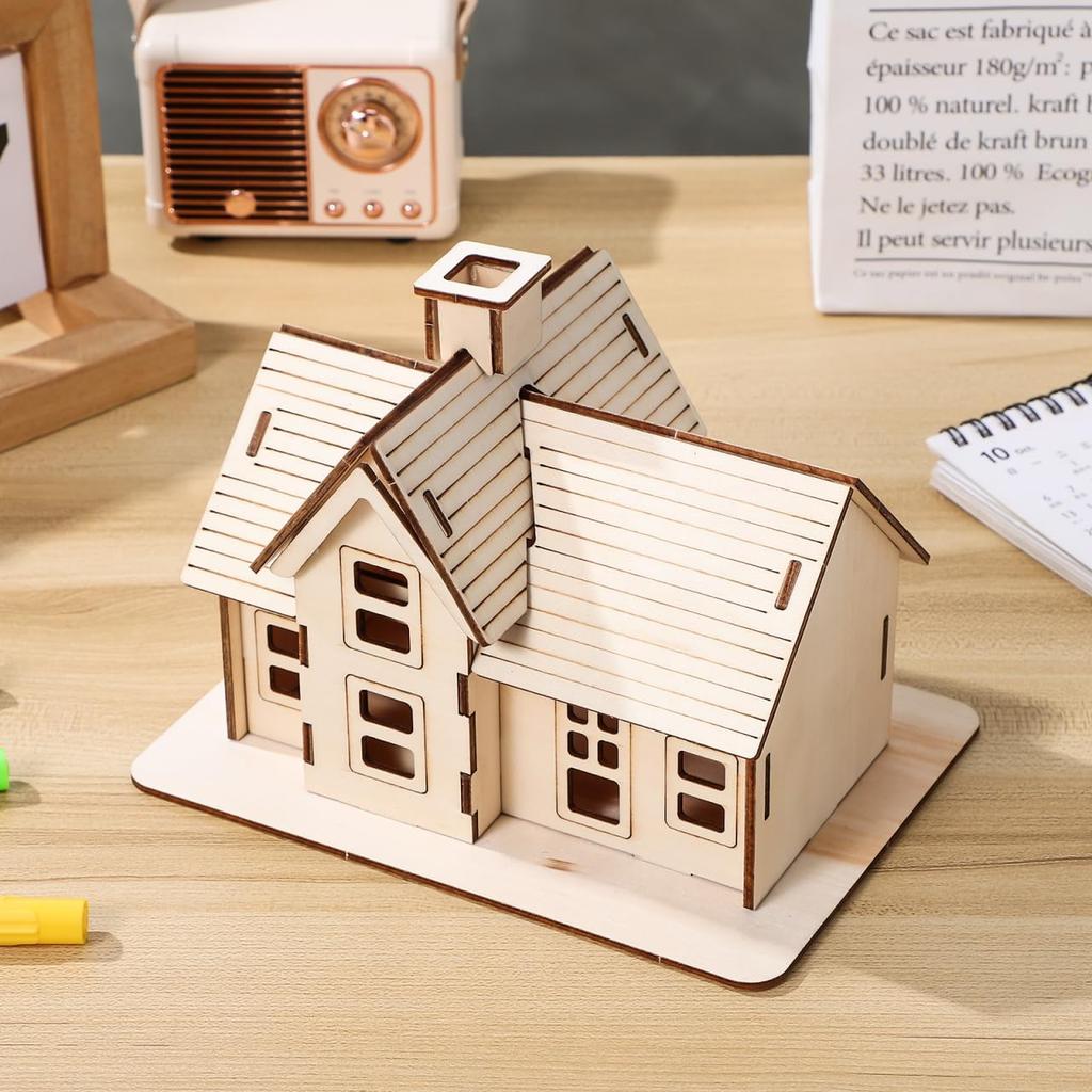 Uonlytech 1 Set Diorama Puzzles for Adults Adult Puzzle Wooden Jigsaw Puzzles Wooden Puzzle for Adults Wooden House Model Assembly House Puzzle Funny