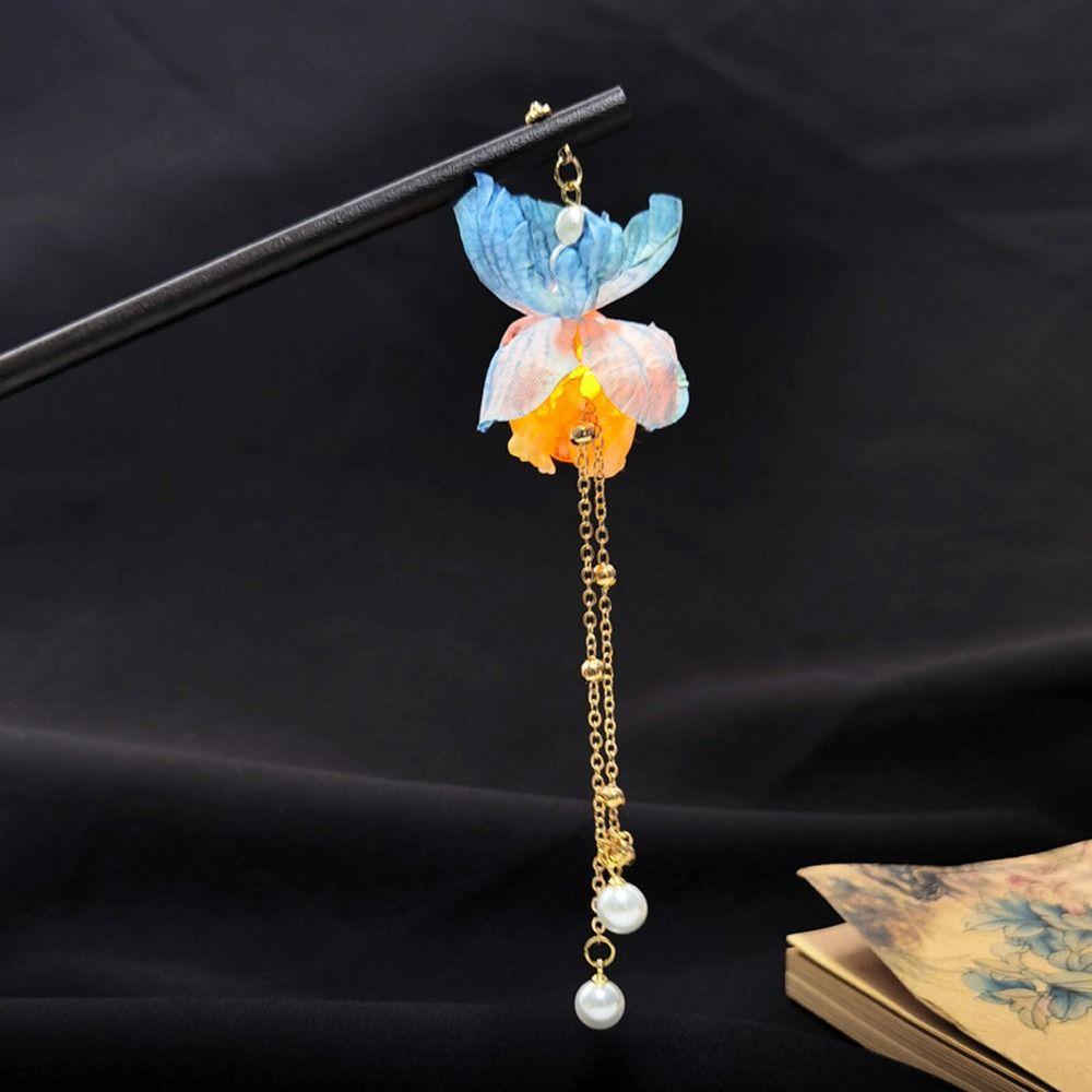 Bridal Tassel For Girls Flower Women Hair Sticks Chinese Hair Fork Korean Hanfu Hairpins Hair Clip