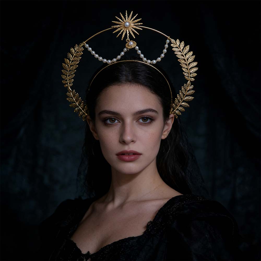 Sun God Baroque Crown Star Tiara Headdress Vintage COSPLAY Hair Hoop  Hair Accessories