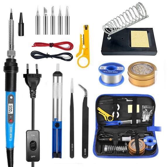 80W Digital Soldering Iron Kit with Multimeter Repair Tool Set Home Welding Hardware DIY Tools