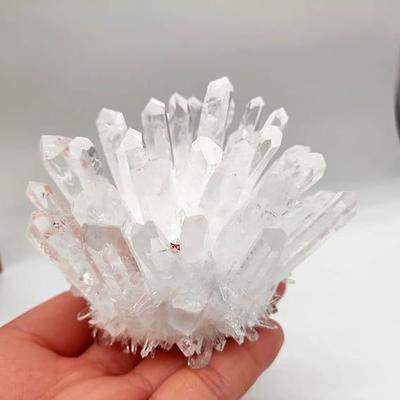 Natural White Crystal Cluster Rough Stone Crystal Flower Energy Stone Degaussing Purification Crystal Desktop Office Feng Shui Ornament