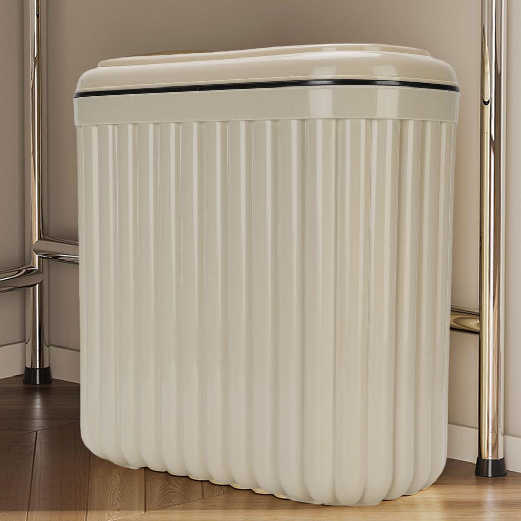 Slim Trash Can with Lid Bathroom Garbage Can with Pop Up Lid Waste Basket for Bathroom Kitchen Bedroom Office