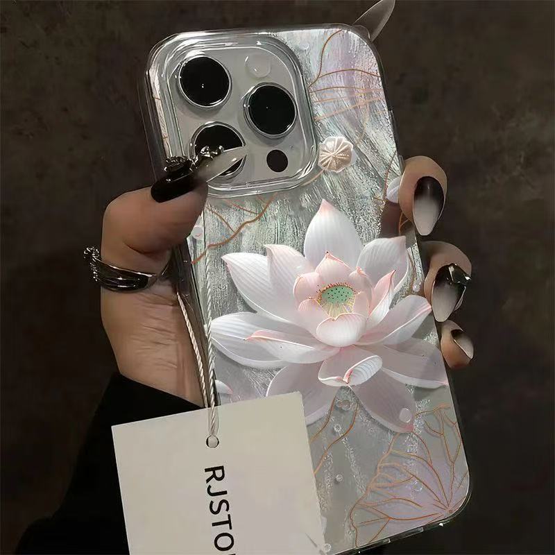 

Peony Lotus Print Design Phone Case for Xiaomi Redmi Note 14 13 12 11 Pro Plus 4G 5G 12S 11S 10S 10 9 9S 8 10C Feather Cover Redmi 10 5G
