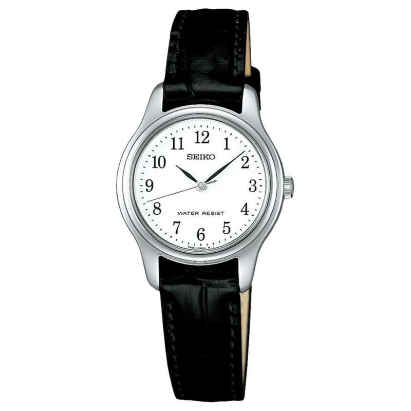 SEIKO 30 meters waterproof Quartz leather strap 25.8mm women s watch white dial SSXP003 белый