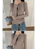 2025 Light Blue Chic Korean Slim-Fit Round Neck Sweater - Spring Age-Reducing Knitted Base Layer