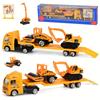 Play Vehicles Set Toy Construction Police Car Fire Engine Truck Playset Friction Powered Engineering Toy for Boys Girls Toddlers