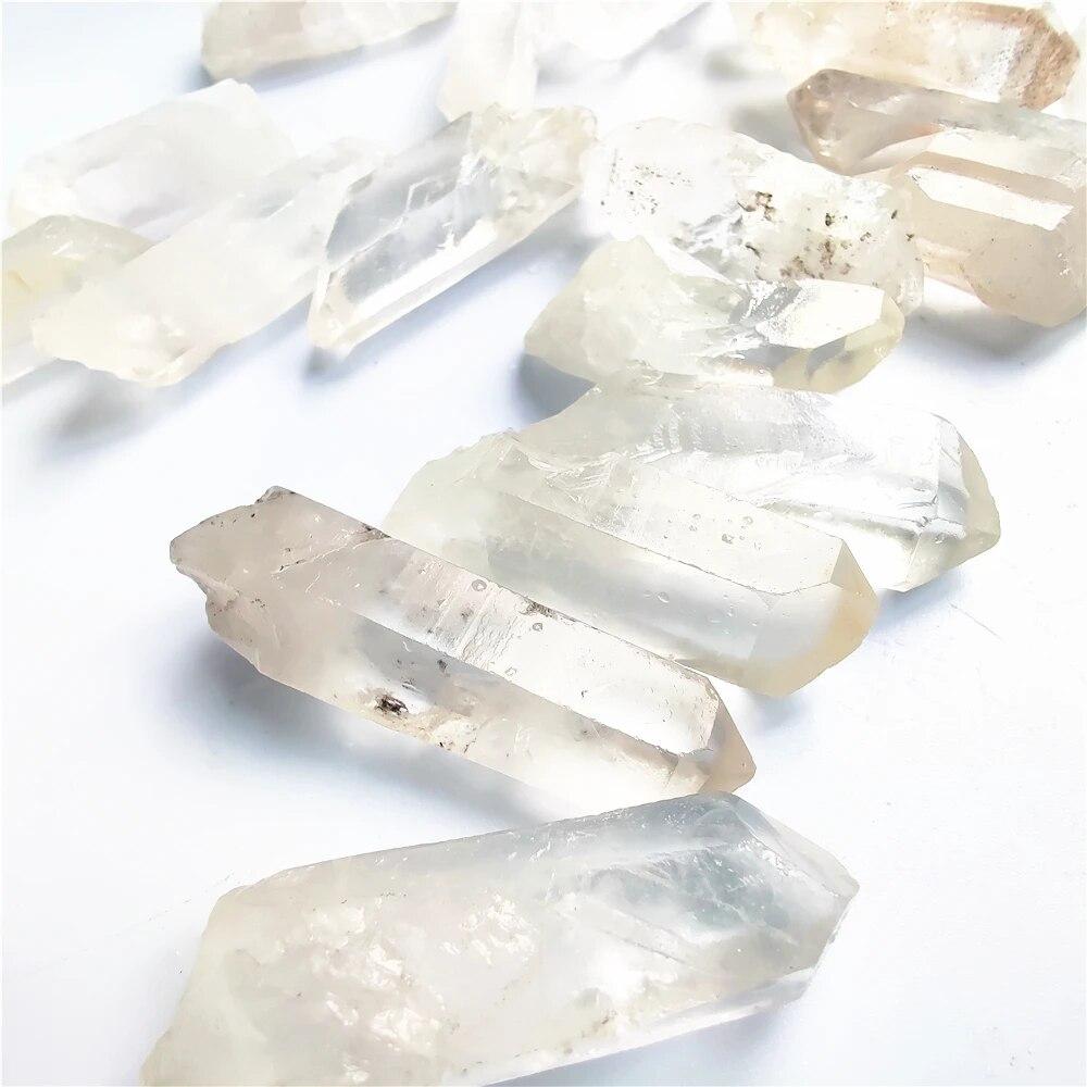 Natural Crystal Stone White Quartz Cluster Points Pillar Column Terminated Wand Specimen Healing Reiki Mineral Home Decoration