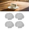 4pcs Cotton Thread Woven Drink Coasters with Tassel Round Pure Color Elegant   Lipstick Pot Pads Mats