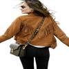 Noora Damen Wildleder Lederjacke Wildleder Fransen Braun Western Vintage Damenmantel Native American Wear Fransenjacke