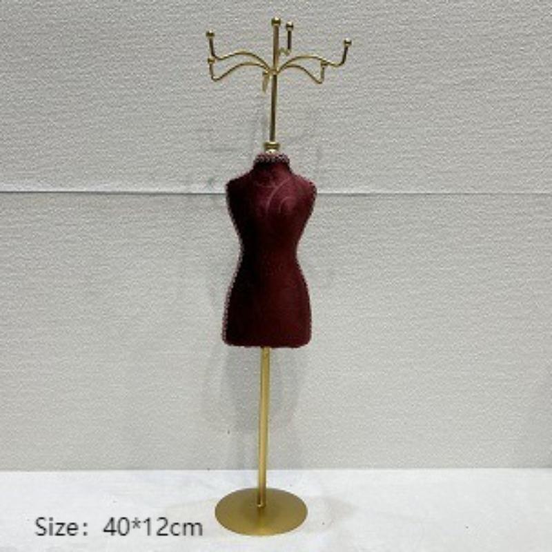 Flannel Exquisite Jewelry Display Rack Necklace Model Showcase Stand Counter Jewellery Show Holder Live Stream Storage Shelf
