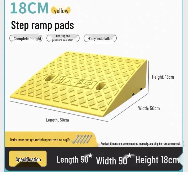 Car Sill and Roadside Plastic Uphill Triangle Speed Bump Mat
