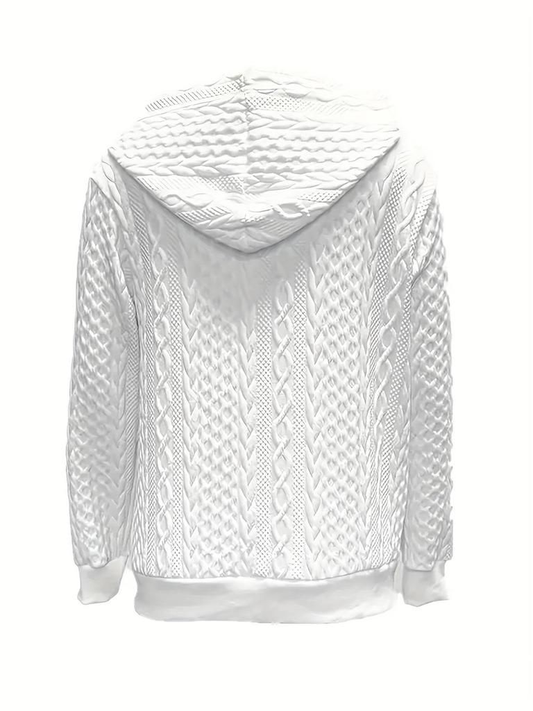 2025 Women's Solid Color Knit Zipper Hooded Sweatshirt Jacket, Autumn/Winter Collection
