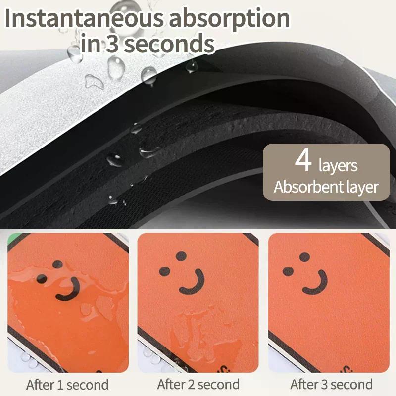 Super Absorbent Drain Pad Kitchen Faucet Mats Printed Bathroom Sink Rug Non-Slip Faucet Splash Guard Countertop Drying Pads
