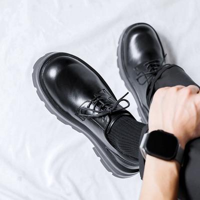 Pantofi din piele Rochie de afaceri pentru bărbați, cu cap mare, senzație în stil britanic, talpă groasă, înălțime, pantofi derby de mire de nuntă 8133-R