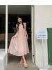 Summer loose pleated large skirt medium and long skirt small holiday style sleeveless neck dress women