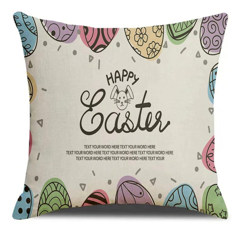 

Счастливой Пасхи Яйцо Курица Кролик Принт Мягкая Квадратная Наволочка Смесовая Наволочка Чехол для Подушки Гостиная Домашний Декор 66x66cm красный