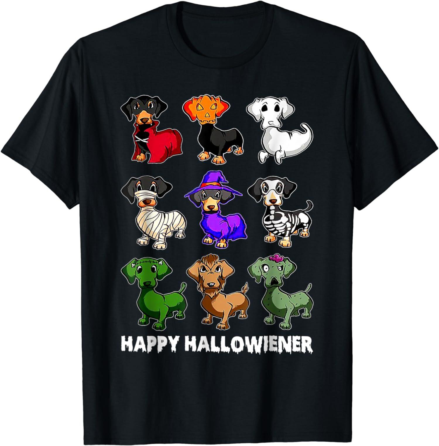 Dachshund Happy Halloweiner Funny Halloween Dogs T-Shirt S разноцветный