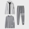2022 Autumn/Winter Men's Casual Cardigan Two-Piece Set: Round Neck Sweatshirt & Pants