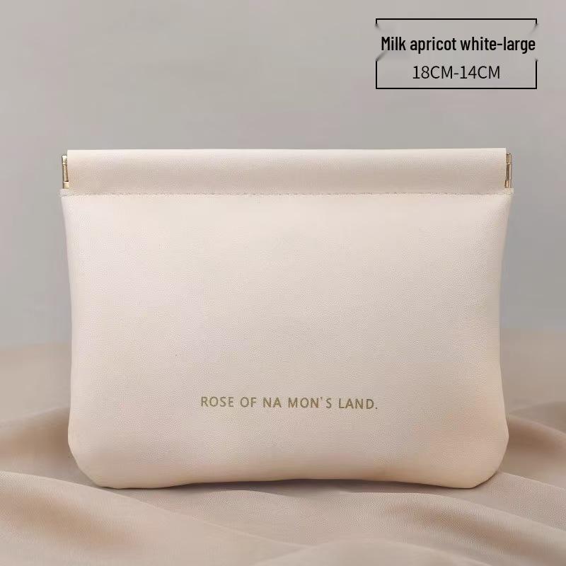Automatic Closure Earphone & Coin Purse: Mini Portable PU Makeup Bag & Pick Holder