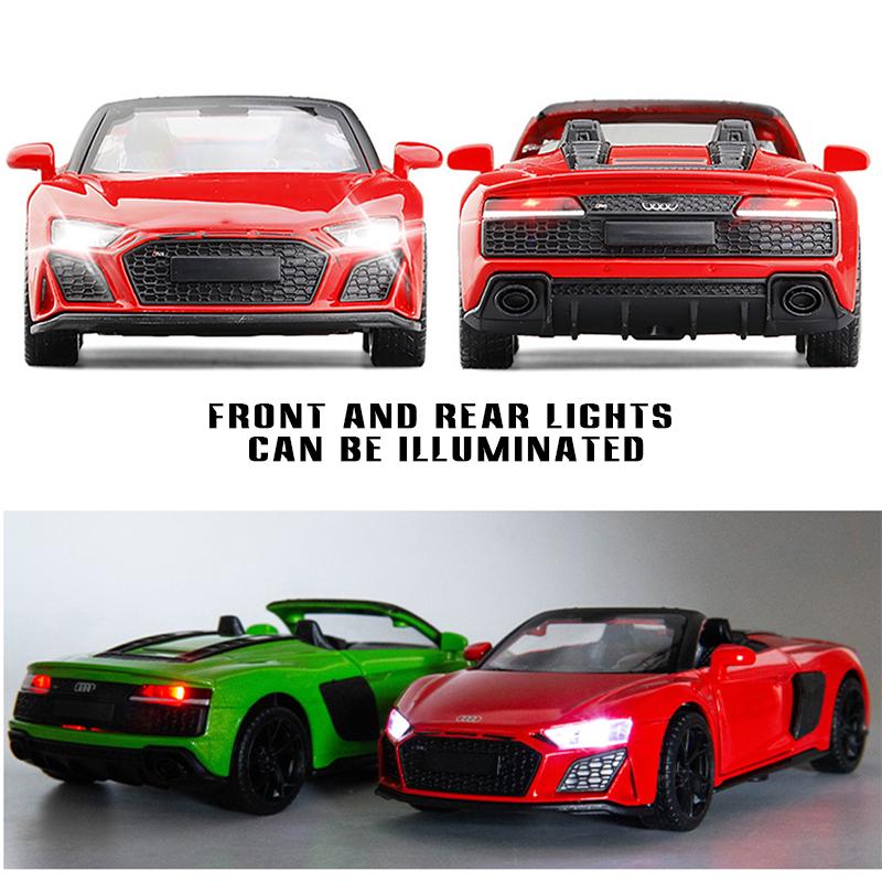 1/32 Scale R8 Spyder 2020 Model Car Diecast Toy Vehicle Collection Gift
