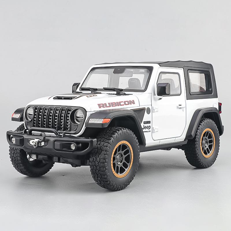 1:18 Jeep Wrangler Rubicon Off Road SUV Alloy Diecast Model Car Home Decoration & Computer Desktop Ornaments Holiday Present Toy