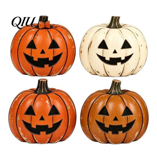 Desktop Holiday Party Ornament 3/4Pcs Vintage Wooden Pumpkin Decor, Rustic Fall Tabletop Centerpiece, Farmhouse Sturdy Thanksgiving Centerpieces