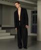 Dekkoloso Tailored Double-Pleat Wide Slacks [Black]