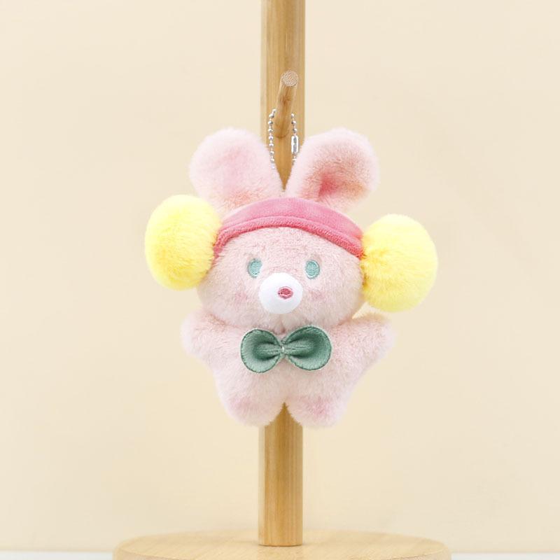 Rabbit Plush Charming Keychain Ultrasoft Short Plush Cute Bunny Pendant Bag
