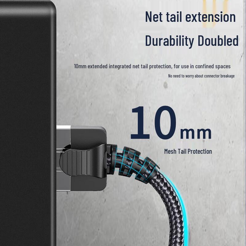 JUXIN Cat6a 10 Gigabit Slim Braided Ethernet Patch Cable