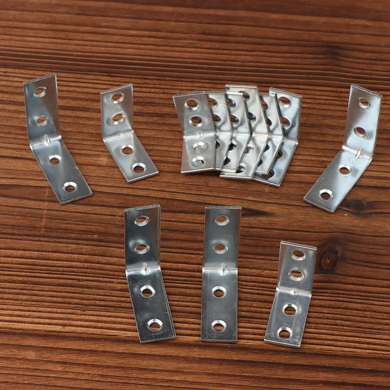 Strong L-Shaped Metal Corner Brackets - 20pcs for Shelves, Drawers, Right Angle Fixing