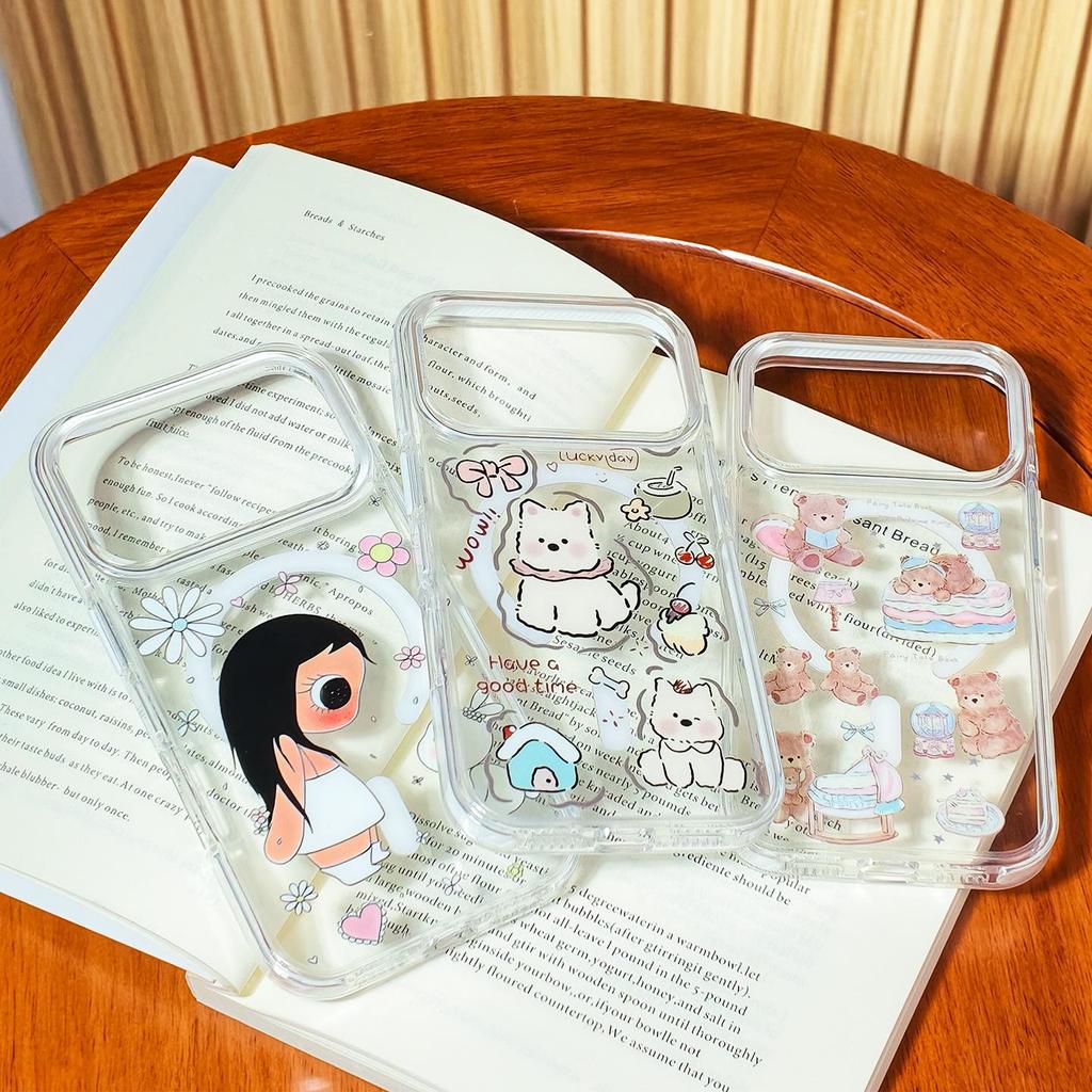 Cartoon Magnetic Apple West Highland iPhone 17 Pro Max & 15 Transparent Case