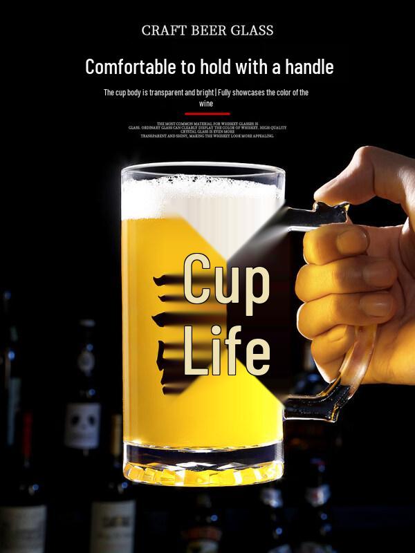 ZISIZ Handgefertigtes Craft Beer Glas mit großem Fassungsvermögen