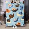 Cozy Snail Party Flannel Blanket - Soft Washable Cute Kids Gift Throw