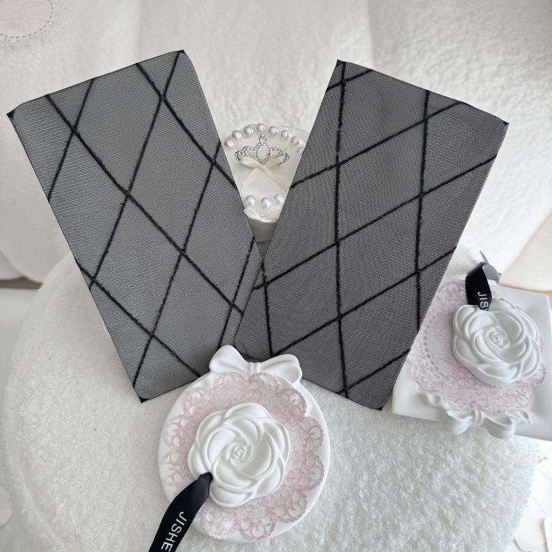 Rhombus Cross Plaid Knee Stockings Large Rhombus Plaid Thigh Socks Japanese Jk Line Jacquard Black And White