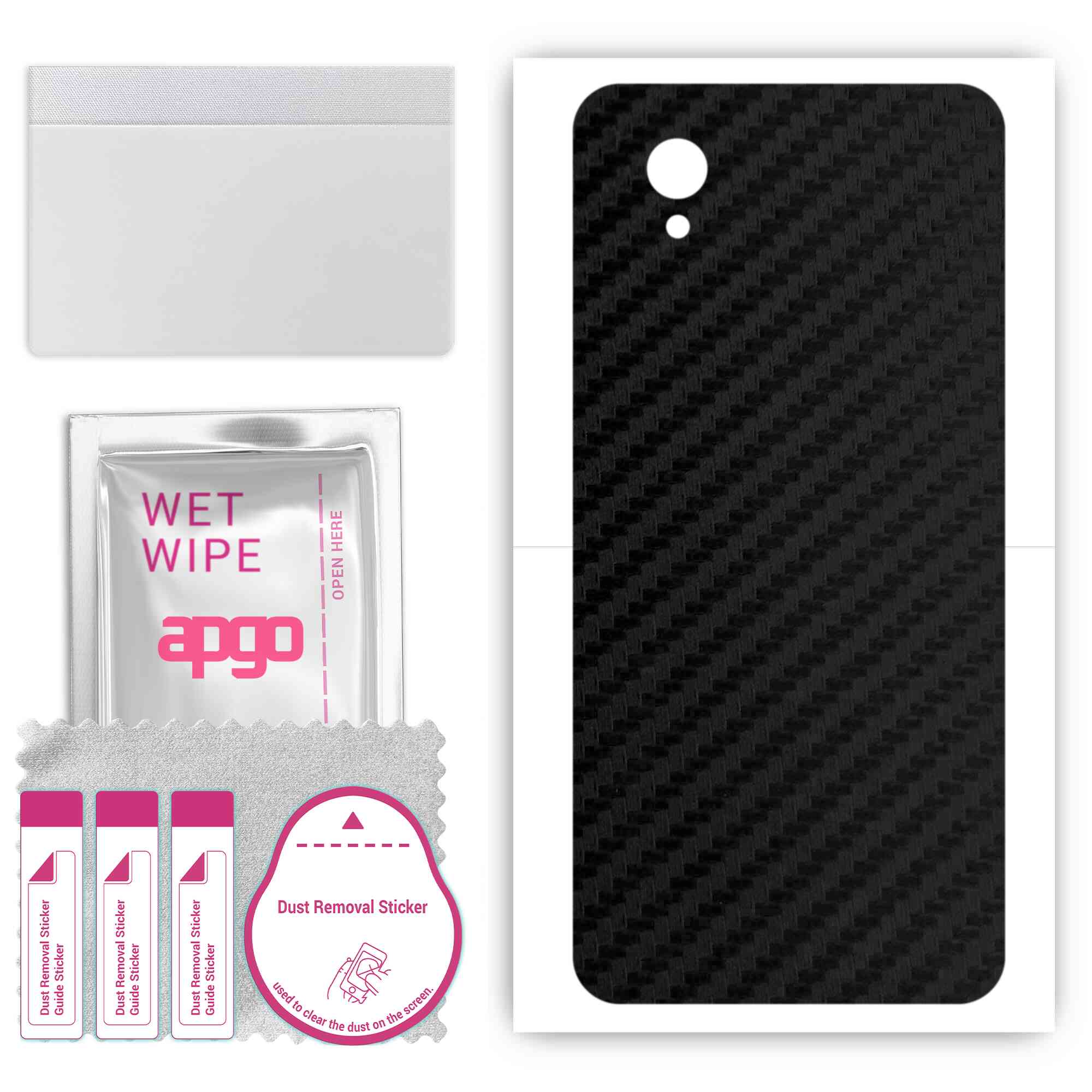 

apgo Protective Skin Sticker for the back compatible with TCL L5, Wrap Film, Foil, Vinyl - Pattern Carbon Black