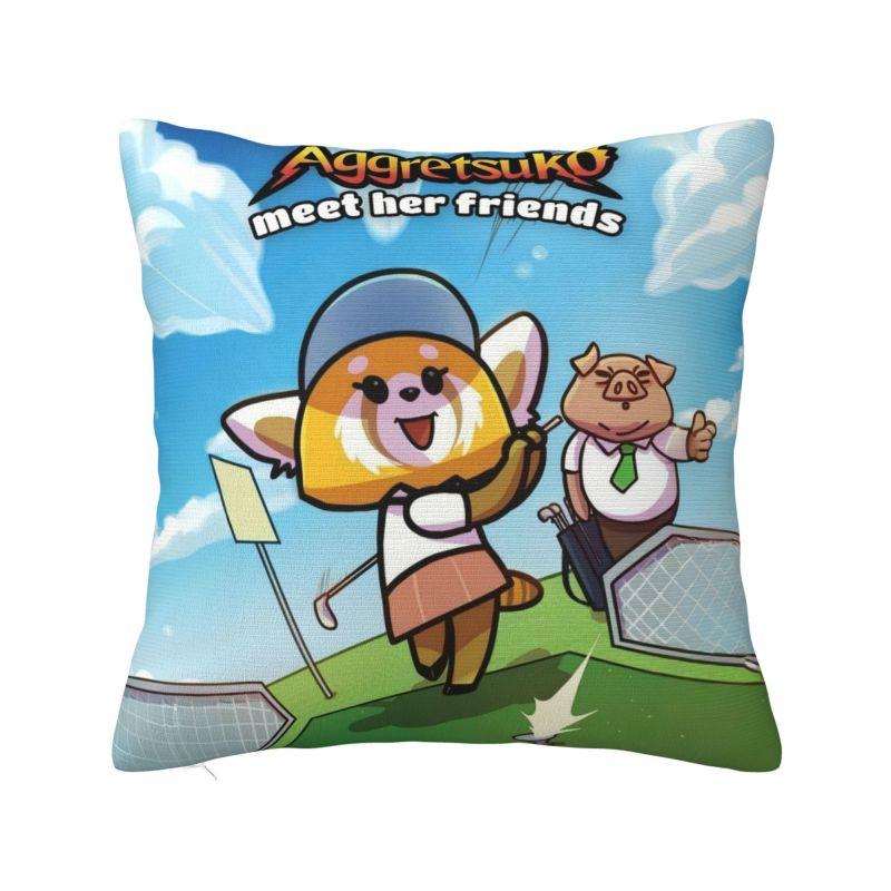 Custom Japan Cartoon Aggretsuko Anime Modern Throw Pillow Cover Bedroom Decoration Chair Cushion