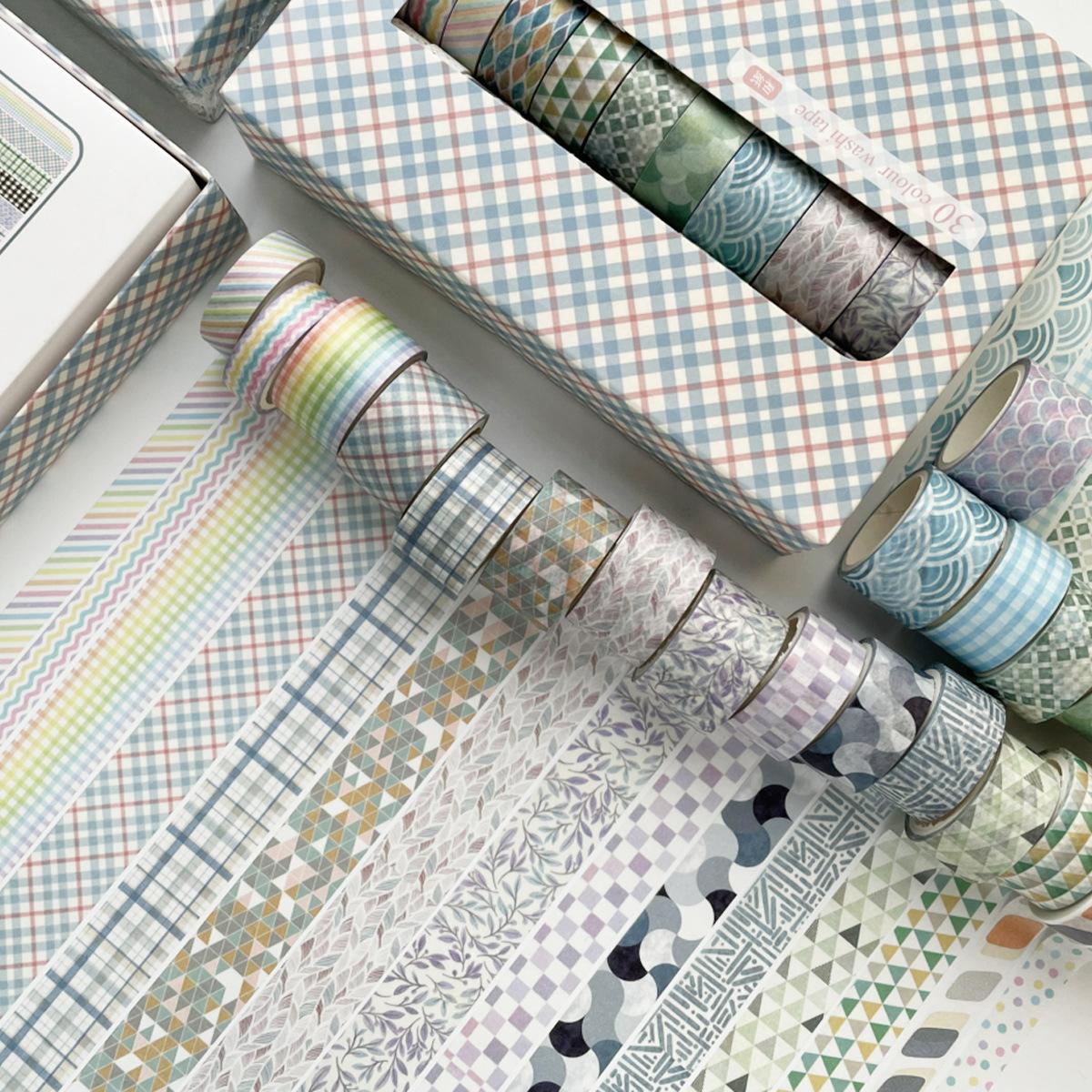 

30 рулонов микс-лент Васи, набор натуральных цветных бумажных клейких маскирующих лент, наклейки для украшения альбома, дневника