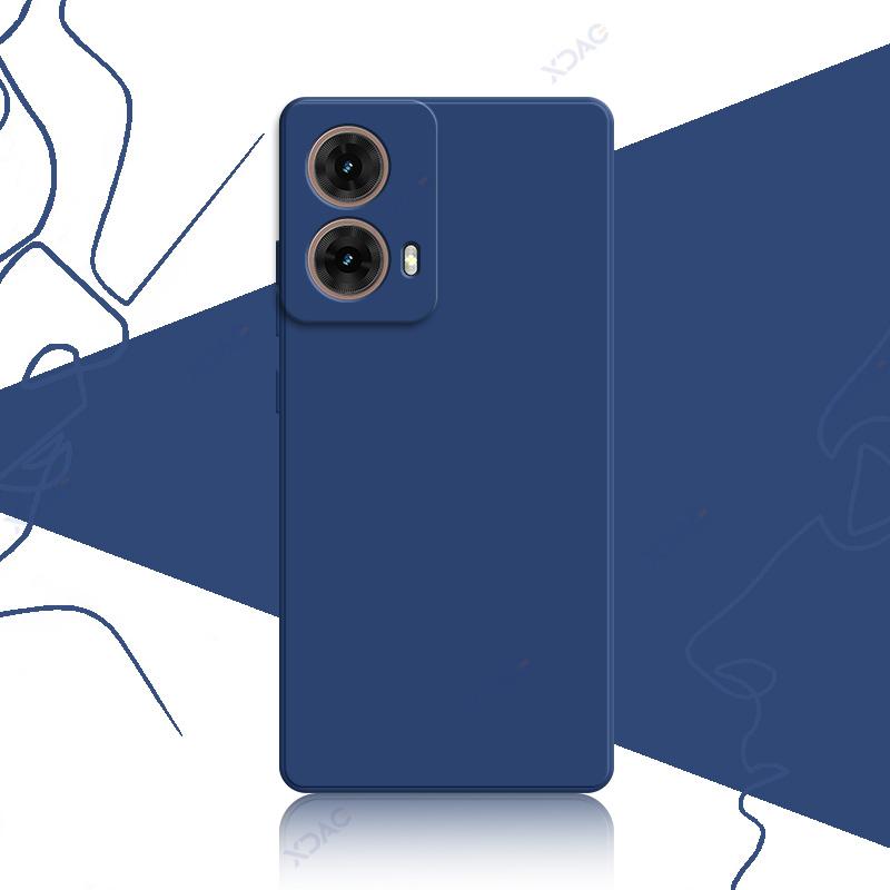 

Чехлы для мобильных телефонов Motorola Moto G85 MotoG85 5G 360 Мягкие роскошные квадратные жидкие силиконовые задние крышки водонепроницаемые сумки Moto G85 5G синий