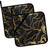 Vintage Floral Pot Holders Set of 2,Kitchen Heat Resistant Potholder for BBQ Cooking Baking,Food Hot Pad for Women Men