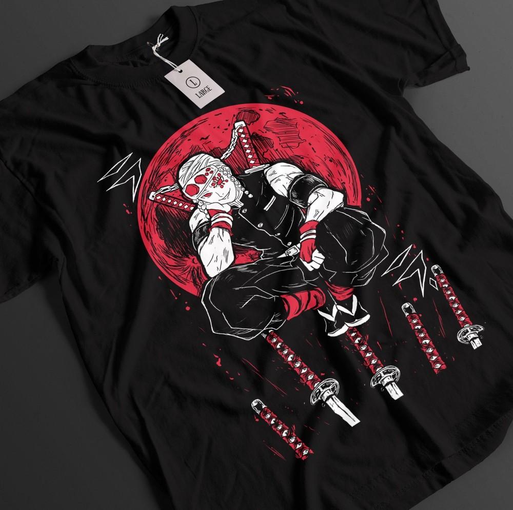 

Demon Slayer Shirt Tengen Uzui T-Shirt Tanjiro KNY Anime Akaza Doma Muzan Tee 2XL