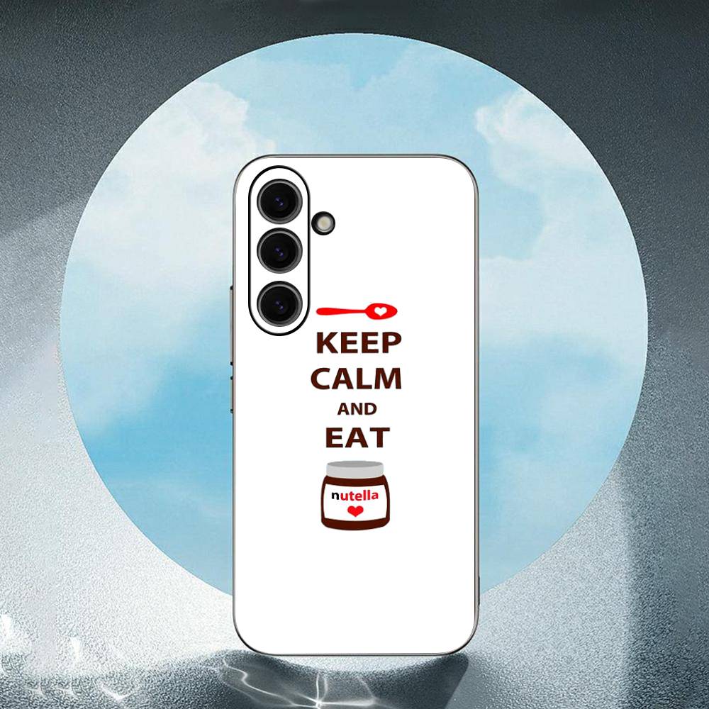 Chocolate Nutella Luxury Black Phone Case For Samsung Galaxy S23 S24 S25 Ultra S22 Plus S21
